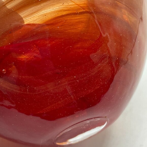 Kosta Boda Atoll Orange Votive Holder Crystal Hand Blown Anna Ehrner Sweden - Picture 5 of 7